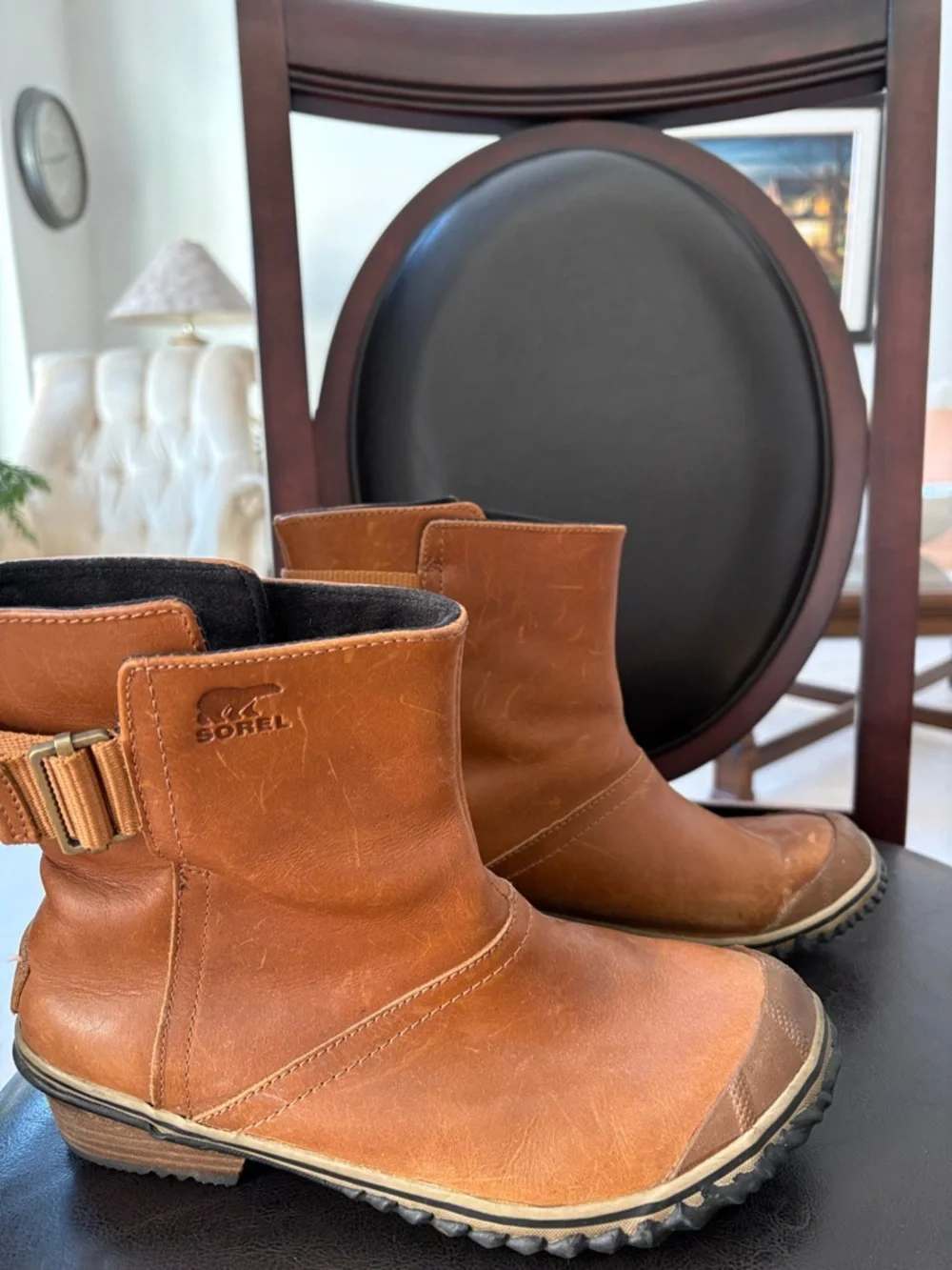 Sorel Women’s Brown Leather Chelsea-Style Ankle Boots - Picture 2 of 6